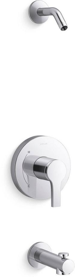 Single Handle Bathtub & Shower Faucet in Polished Chrome (Trim Only) (Showerhead Sold Separately)