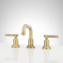Two Handle Widespread Bathroom Sink Faucet in  Aged Brass