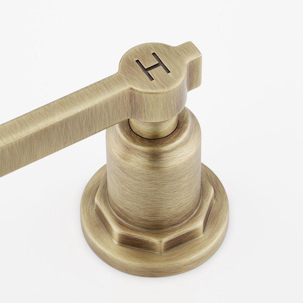 Signature Hardware Aged Brass Two Handle Widespread Bathroom Sink Faucet 