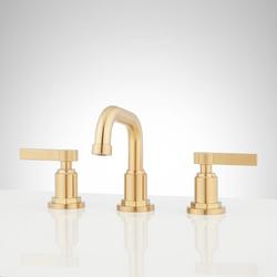Two Handle Widespread Bathroom Sink Faucet in  Brushed Gold