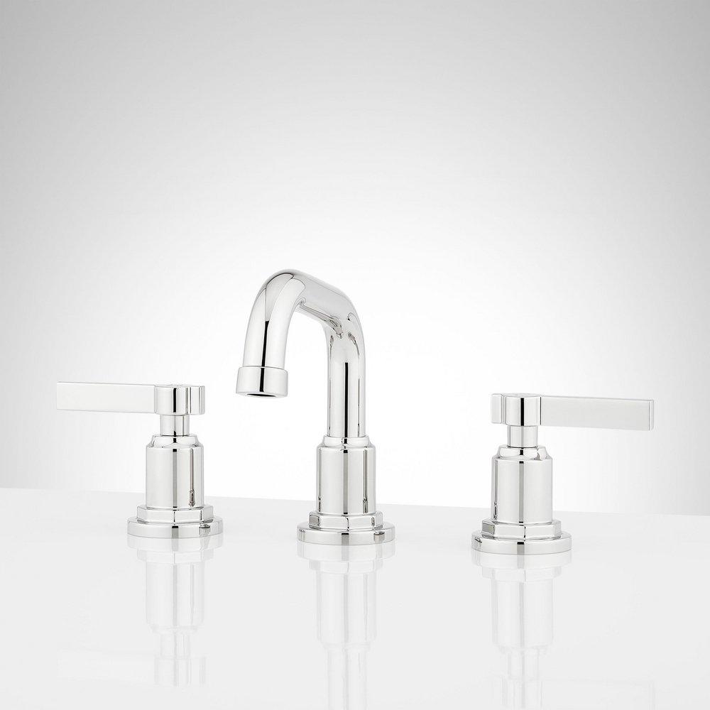 Signature Hardware Chrome Two Handle Widespread Bathroom Sink Faucet 