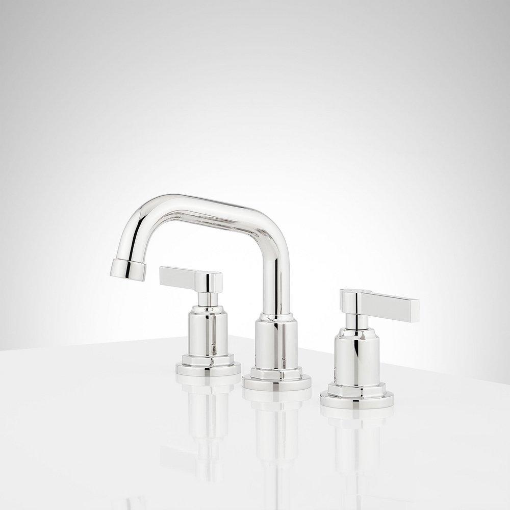 Signature Hardware Chrome Two Handle Widespread Bathroom Sink Faucet 