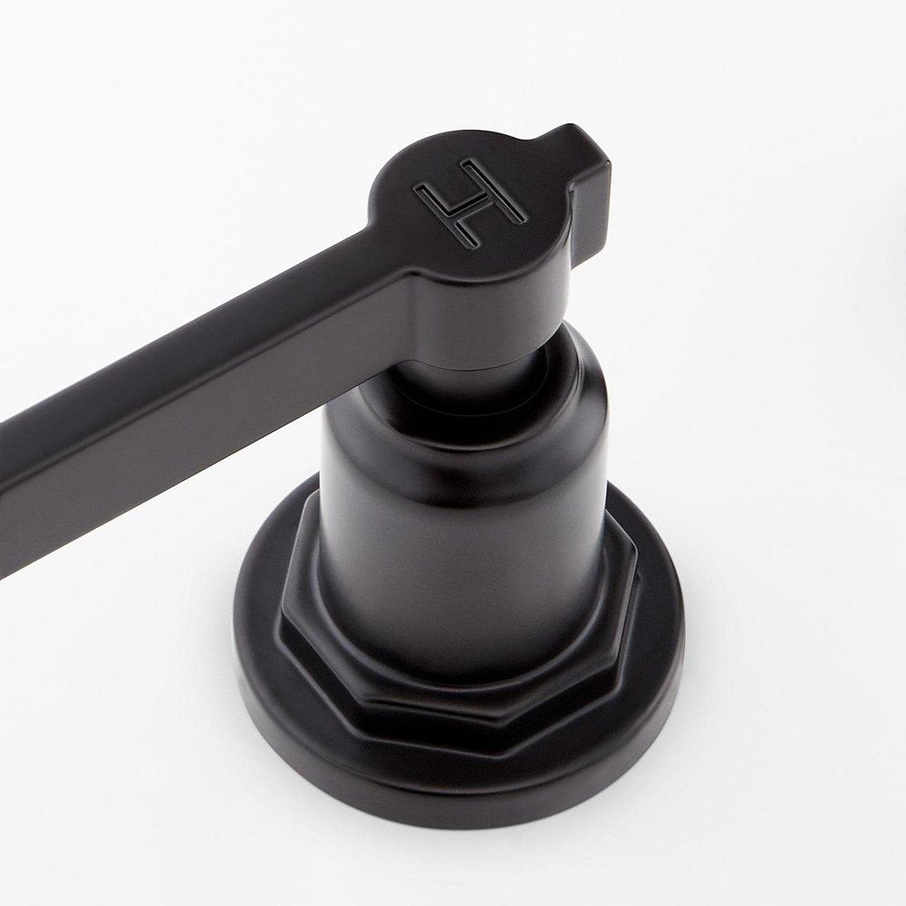 Signature Hardware Matte Black Two Handle Widespread Bathroom Sink Faucet 