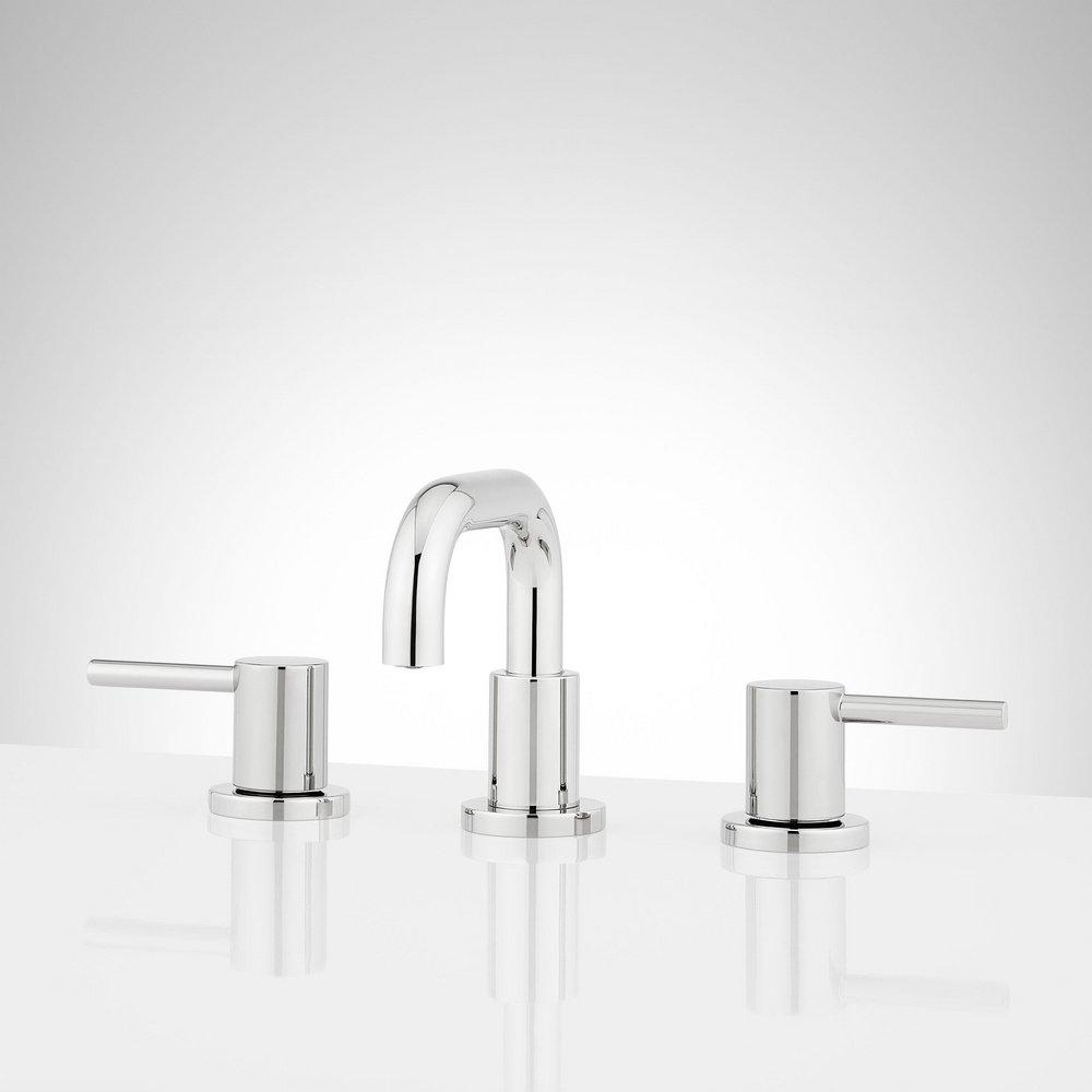 Signature Hardware Chrome Two Handle Widespread Bathroom Sink Faucet 