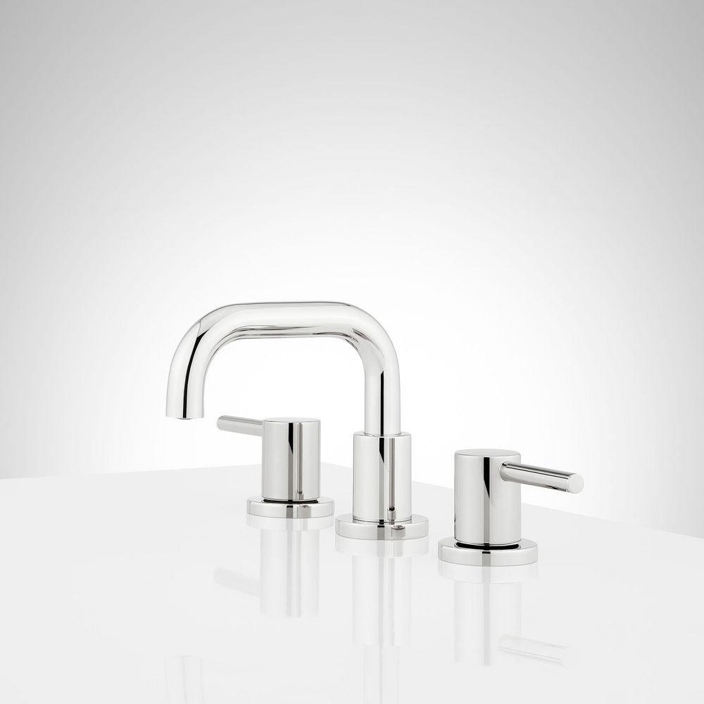 Signature Hardware Chrome Two Handle Widespread Bathroom Sink Faucet 