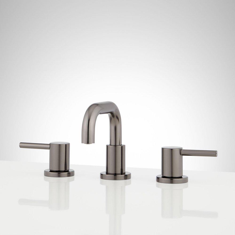Signature Hardware Gunmetal Two Handle Widespread Bathroom Sink Faucet 