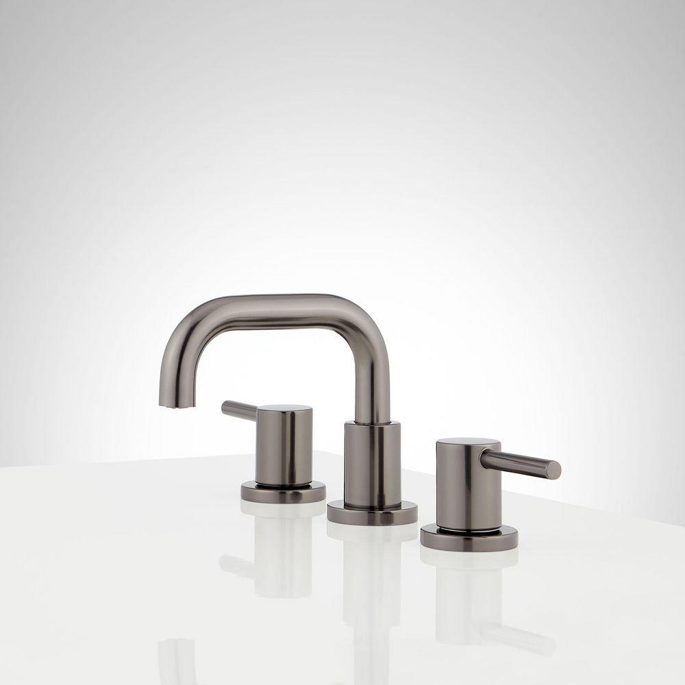 Signature Hardware Gunmetal Two Handle Widespread Bathroom Sink Faucet 