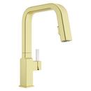 Single Handle Pull Down Kitchen Faucet in Brushed Gold 
