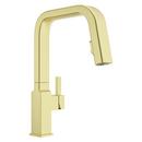 Single Handle Pull Down Kitchen Faucet in Brushed Gold 