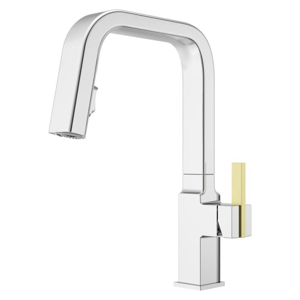 Single Handle Pull Down Kitchen Faucet in Polished Chrome 