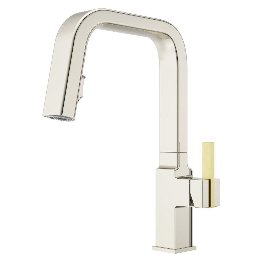 Single Handle Pull Down Kitchen Faucet in Polished Nickel 