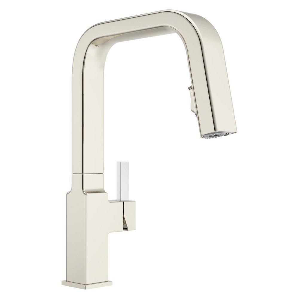 Single Handle Pull Down Kitchen Faucet in Polished Nickel 