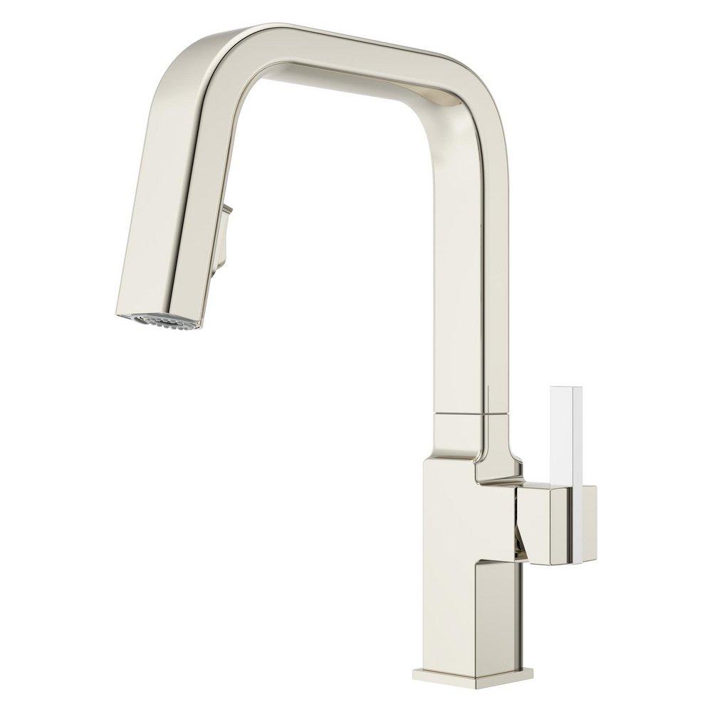 Single Handle Pull Down Kitchen Faucet in Polished Nickel 