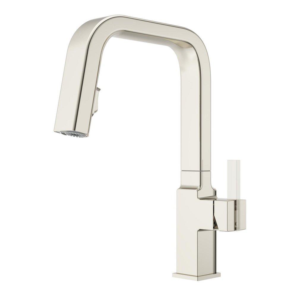 Single Handle Pull Down Kitchen Faucet in Polished Nickel 