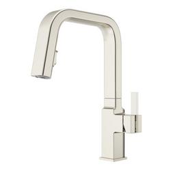 Single Handle Pull Down Kitchen Faucet in Polished Nickel