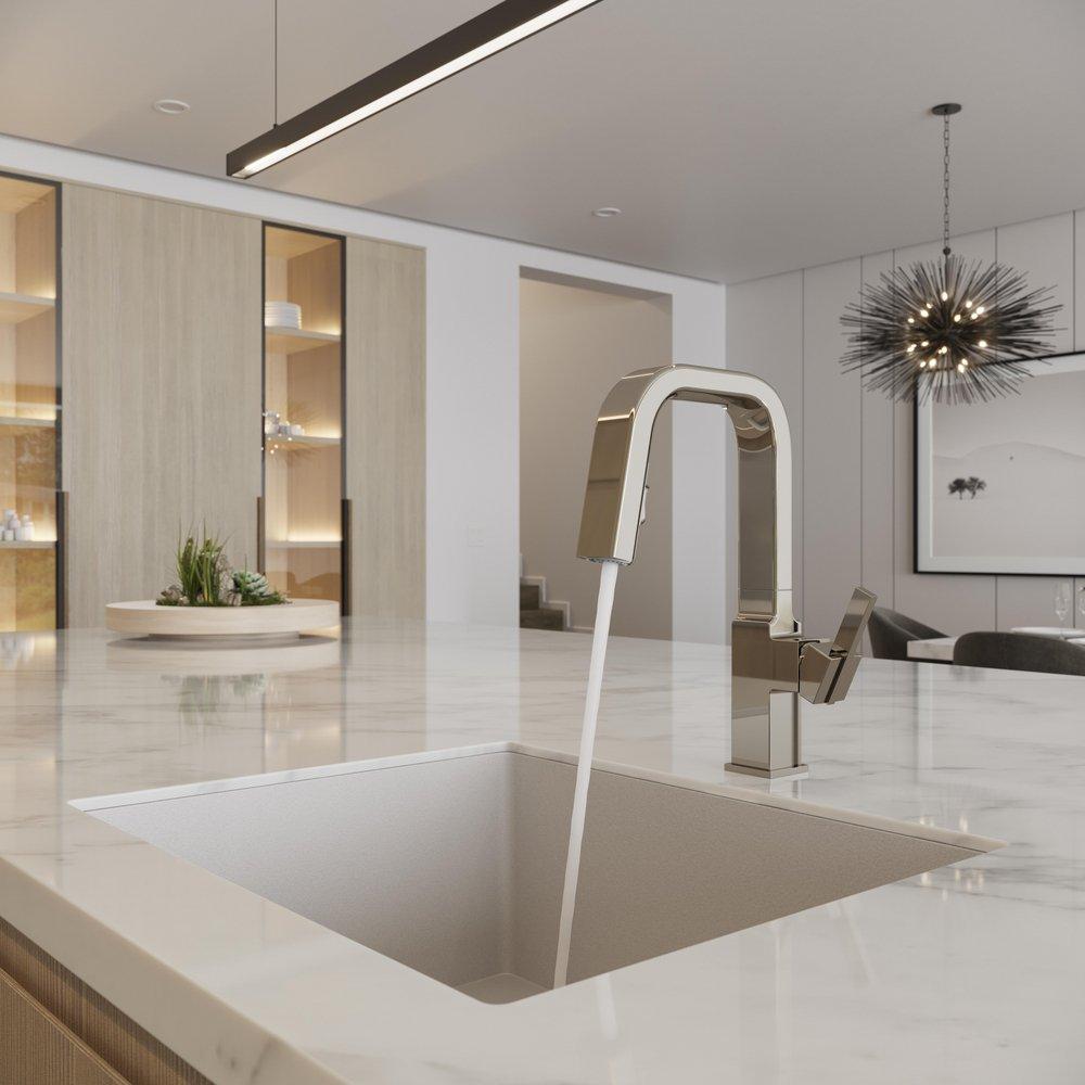 Pull Down Kitchen Faucet in Polished Nickel (Handle Sold Separately) 