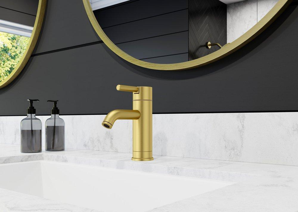 CONTEMPRA SINGLE CONTROL 4 CENTERSET BATHROOM FAUCET IN BRUSHED GOLD 