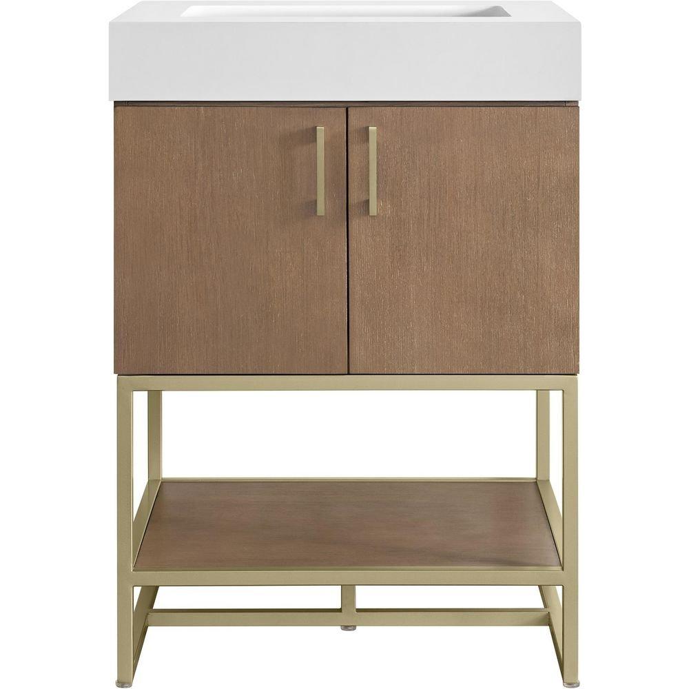 Mauri 24" Free Standing Single Basin Vanity Set with Cabinet and Stone Composite Vanity Top 
