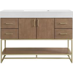 48 in. Free Standing Single Basin Vanity Set  in Walnut Drift with Stone Composite Vanity Top