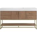 Mauri 60" Free Standing Single Basin Vanity Set with Cabinet and Stone Composite Vanity Top 
