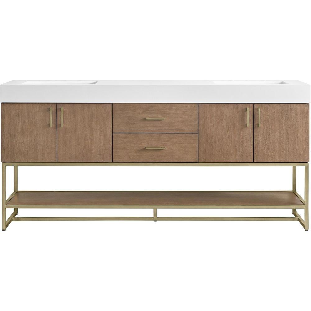 Mauri 72" Free Standing Double Basin Vanity Set with Cabinet and Stone Composite Vanity Top 