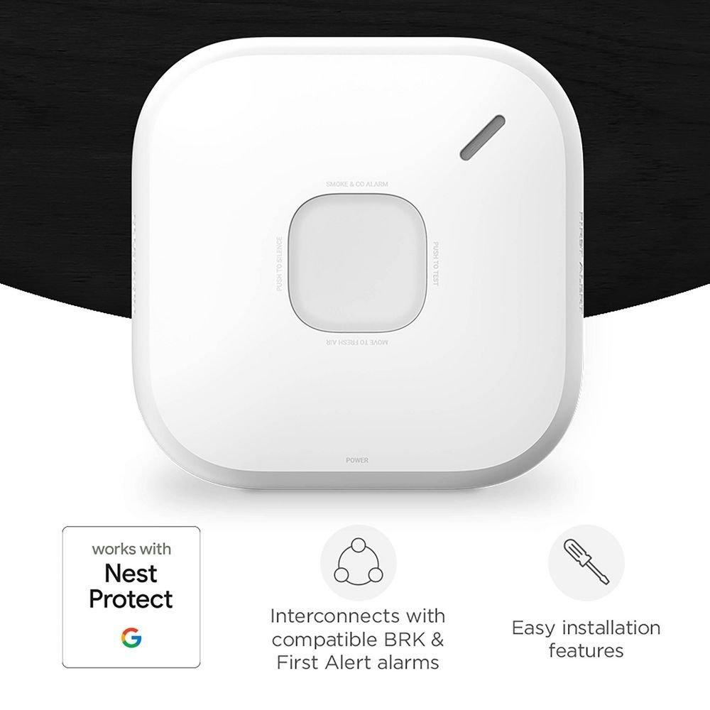 SC5 Hardwired Smart Smoke + CO Alarm, 120V AC with Battery Backup, 2-in-1 Protection, Nest/Google Compatible 
