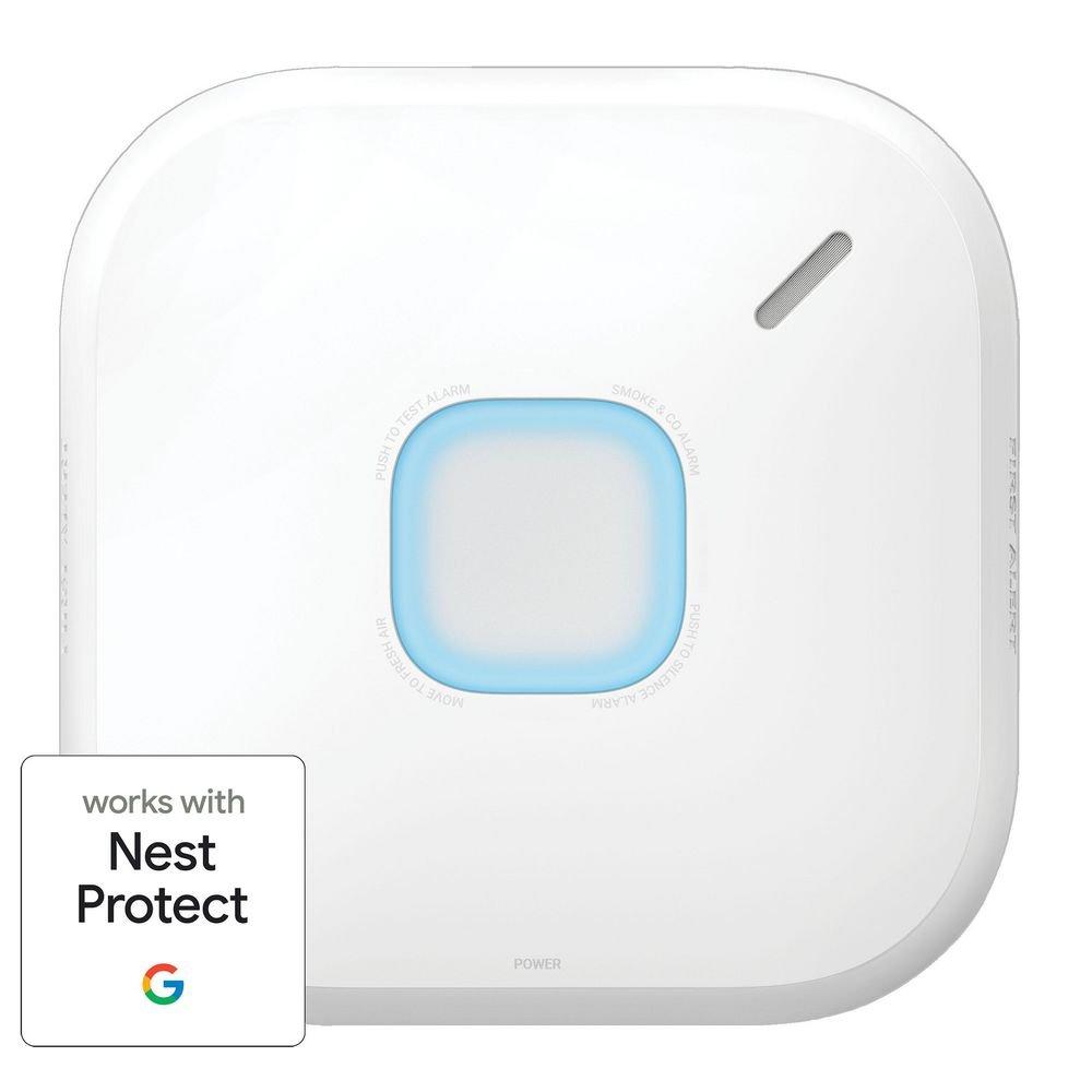 SC5 Hardwired Smart Smoke + CO Alarm, 120V AC with Battery Backup, 2-in-1 Protection, Nest/Google Compatible 