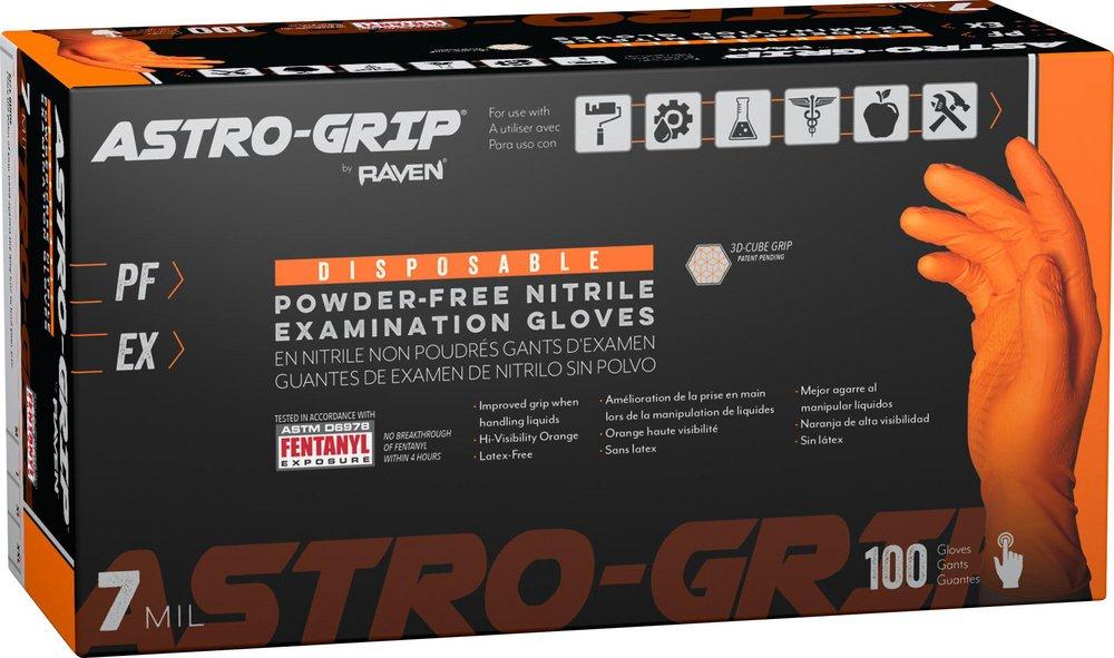Nitrile Gloves, Powder-Free, 7 Mil, 3D Cube Grip (Box of 100) 