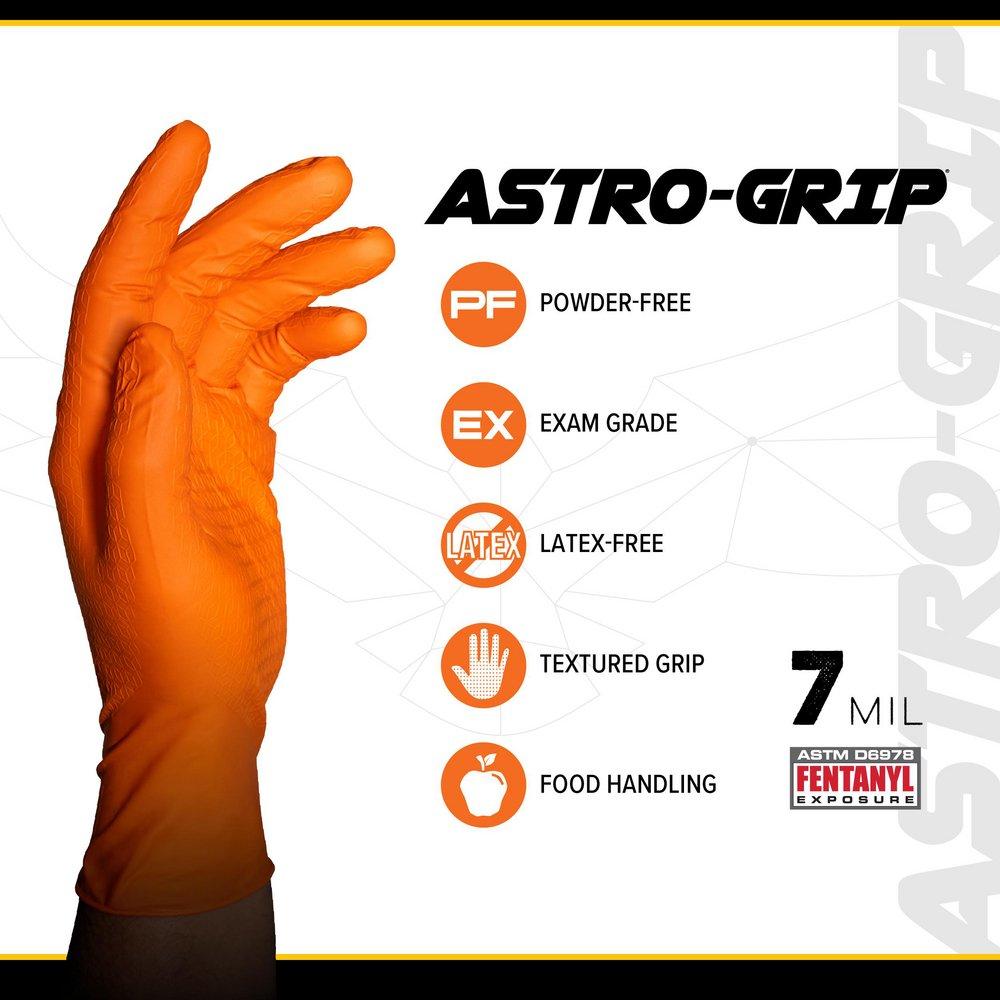 Nitrile Gloves, Powder-Free, 7 Mil, 3D Cube Grip (Box of 100) 