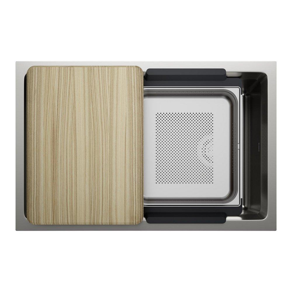 INTEOS 30 SINGLE BOWL REVERSIBLE UNDERMOUNT STAINLESS STEEL WORKSTATION KITCHEN SINK 