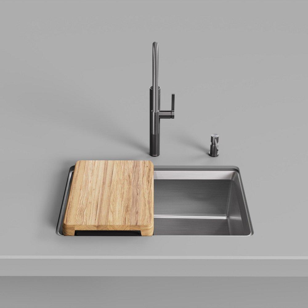 INTEOS 30 SINGLE BOWL REVERSIBLE UNDERMOUNT STAINLESS STEEL WORKSTATION KITCHEN SINK 