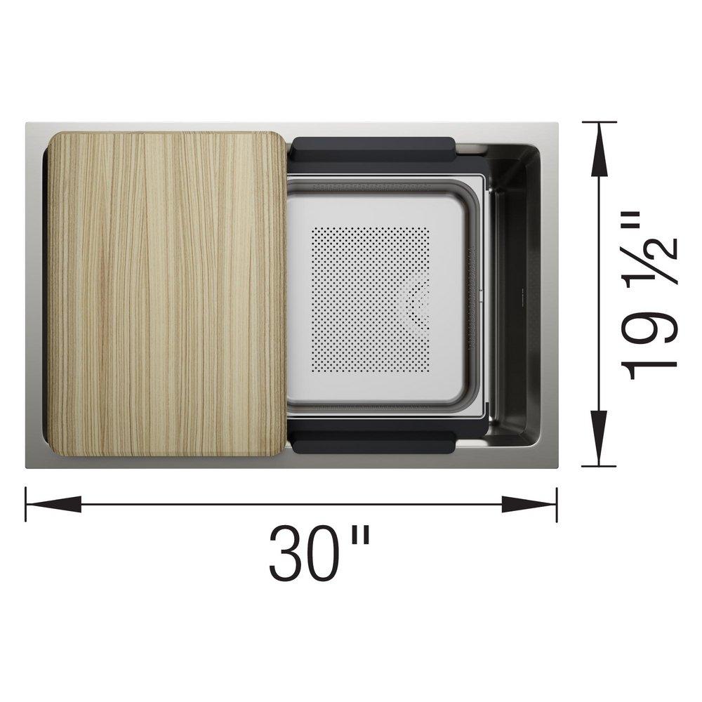 INTEOS 30 SINGLE BOWL REVERSIBLE UNDERMOUNT STAINLESS STEEL WORKSTATION KITCHEN SINK 