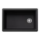 30 in. Undermount Silgranit Single Bowl Workstation Kitchen Sink in Coal Black