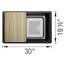 INTEOS SILGRANIT 30 SINGLE BOWL REVERSIBLE UNDERMOUNT WORKSTATION KITCHEN SINK - COAL BLACK 