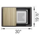 INTEOS SILGRANIT 30 SINGLE BOWL REVERSIBLE UNDERMOUNT WORKSTATION KITCHEN SINK - CINDER 