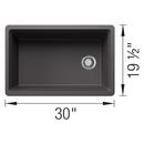 INTEOS SILGRANIT 30 SINGLE BOWL REVERSIBLE UNDERMOUNT WORKSTATION KITCHEN SINK - CINDER 