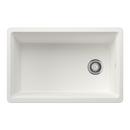 30 in. Undermount Silgranit Single Bowl Workstation Kitchen Sink in White