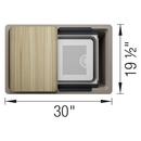 INTEOS SILGRANIT 30 SINGLE BOWL REVERSIBLE UNDERMOUNT WORKSTATION KITCHEN SINK - TRUFFLE 