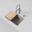 INTEOS SILGRANIT 30 SINGLE BOWL REVERSIBLE UNDERMOUNT WORKSTATION KITCHEN SINK - TRUFFLE 