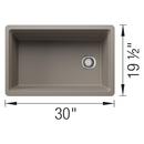 INTEOS SILGRANIT 30 SINGLE BOWL REVERSIBLE UNDERMOUNT WORKSTATION KITCHEN SINK - TRUFFLE 