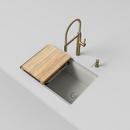 INTEOS SILGRANIT 30 SINGLE BOWL REVERSIBLE UNDERMOUNT WORKSTATION KITCHEN SINK - SOFT WHITE 