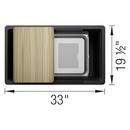 INTEOS SILGRANIT 33 SINGLE BOWL REVERSIBLE UNDERMOUNT WORKSTATION KITCHEN SINK - COAL BLACK 