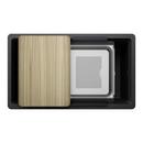 INTEOS SILGRANIT 33 SINGLE BOWL REVERSIBLE UNDERMOUNT WORKSTATION KITCHEN SINK - COAL BLACK 