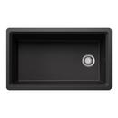 33 in. Undermount Silgranit Single Bowl Workstation Kitchen Sink in Anthracite