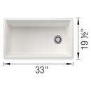 INTEOS SILGRANIT 33 SINGLE BOWL REVERSIBLE UNDERMOUNT WORKSTATION KITCHEN SINK - WHITE 