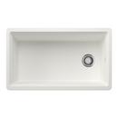33 in. Undermount Silgranit Single Bowl Workstation Kitchen Sink in White