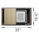 INTEOS SILGRANIT 33 SINGLE BOWL REVERSIBLE UNDERMOUNT WORKSTATION KITCHEN SINK - TRUFFLE 