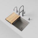 INTEOS SILGRANIT 33 SINGLE BOWL REVERSIBLE UNDERMOUNT WORKSTATION KITCHEN SINK - TRUFFLE 