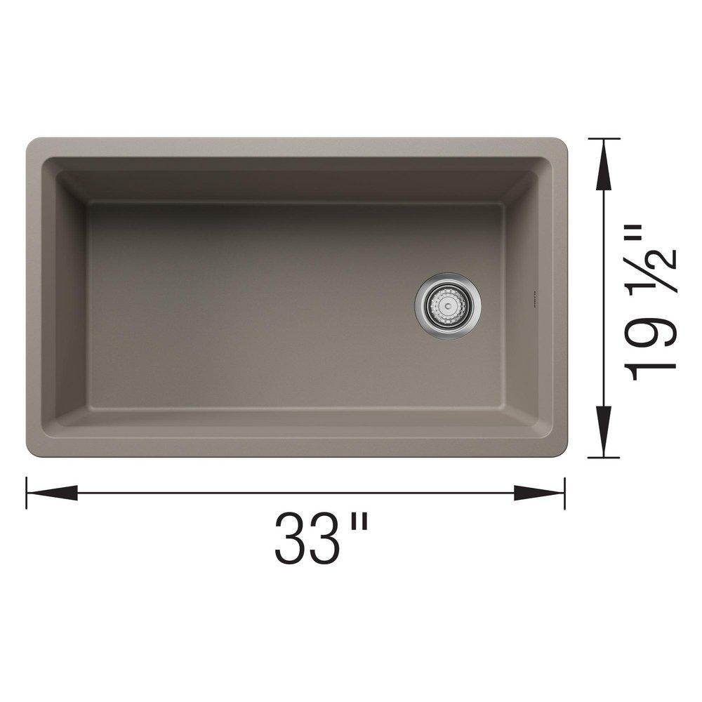 INTEOS SILGRANIT 33 SINGLE BOWL REVERSIBLE UNDERMOUNT WORKSTATION KITCHEN SINK - TRUFFLE 