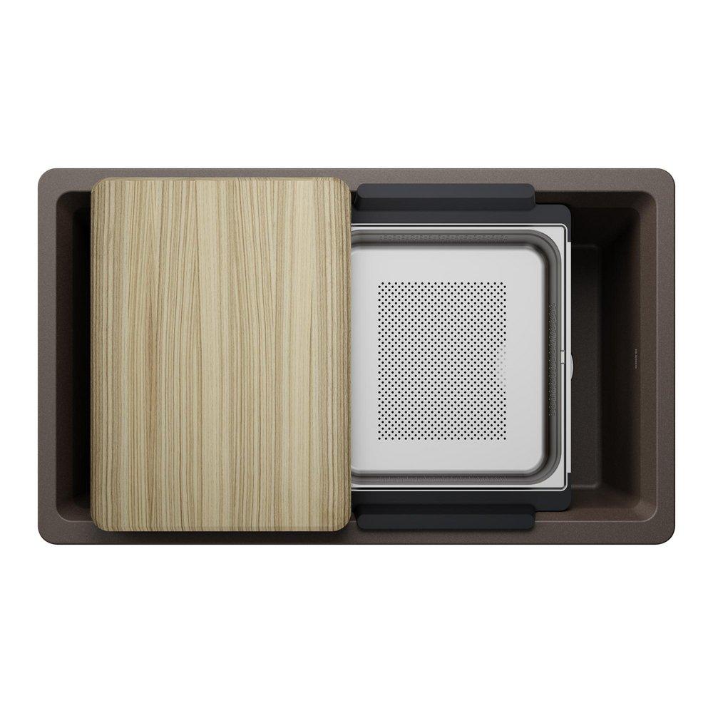 INTEOS SILGRANIT 33 SINGLE BOWL REVERSIBLE UNDERMOUNT WORKSTATION KITCHEN SINK - CAFT 